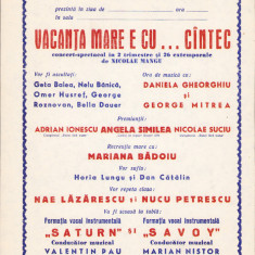HST A456 Afiș concert Angela Similea Nae Lăzărescu Savoy România comunistă