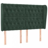 Cumpara ieftin Tablie pat cu aripioare verde inchis 147x23x118/128 cm catifea