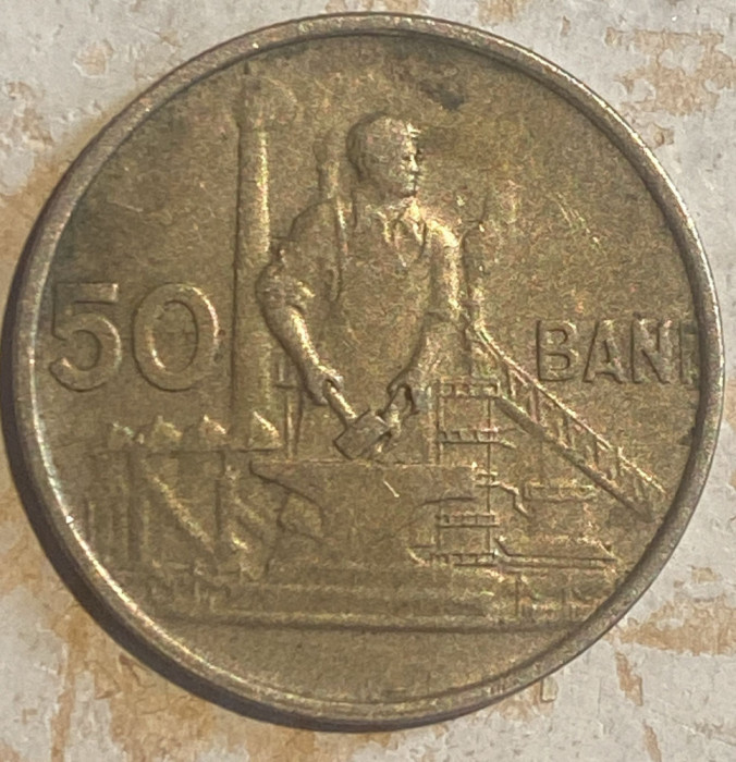 ROMANIA 50 BANI 1955 / PIESA DIN POZE