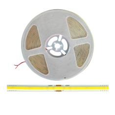 Banda LED COB alb cald, 3000K, 220, 230V, 320 LED m, 9W m, 8mm, rola 10m, lumina continua, iluminat interior, decorativ, IP20