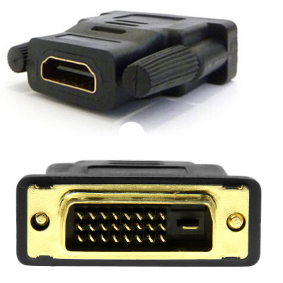 Adaptor DVI-D (24+1pin) tata la HDMI mama Active, mufa dvi digital, negru foto
