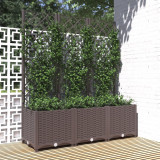 Jardiniera de gradina cu spalier, maro, 120x40x136 cm, PP GartenMobel Dekor, vidaXL