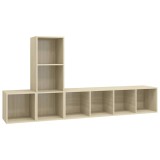 Cumpara ieftin Set de dulapuri TV, 3 piese, stejar sonoma, lemn prelucrat