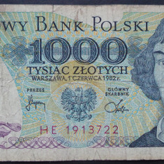 Bancnota 1000 ZLOTI / ZLOTYCH - POLONIA anul 1982 * cod 53