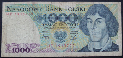 Bancnota 1000 ZLOTI / ZLOTYCH - POLONIA anul 1982 * cod 53 foto
