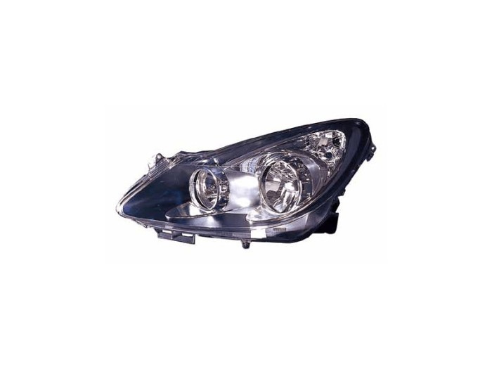 Far Opel Corsa D 07.2006-01.2011 TYC fata stanga, tip bec H1+H7, reglare electrica, fara motoras