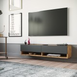 Comoda TV cu 2 usi Laitila 29,5x140x31,5cm stejar rustic/antracit [en.casa] HausGarden Leisure