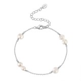 Cumpara ieftin Bratara din argint 925 pentru dama, JW1557, model cu perle, placata cu rodiu, DELIS