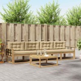 vidaXL Set de canapele de exterior cu pernă 4 pcs Alb și Bej 3386037
