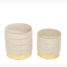 Set taburete Velvet Beige Gold