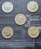 Set 5 x 2 pounds 2020 Jersey, Charles Dickens 150 Anniv., km#385-389, Folder