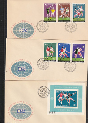 RO - FDC - C.M. FOTBAL MUNCHEN ( LP 851-852 ) 1974 ( 3 DIN 3 ) foto