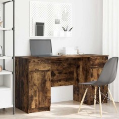 vidaXL Birou cu sertar Stejar afumat 140 x 49 x 76 cm Lemn compozit 3328511