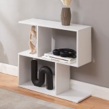 Masa laterala alba Koxj&ouml;, etajera compacta 57x60x20 cm