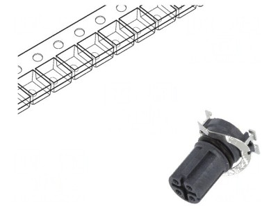Conector M12 soclu PIN 4 mamă D-Ethernet pentru PCB SMT foto