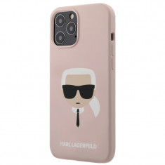 Husa TPU Karl Lagerfeld Head pentru Apple iPhone 12 Pro Max, Roz KLHCP12LSLKHLP