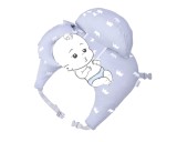 Perna de ajutor alaptare si suport bebe, prindere talie, husa detasabila din bumbac, Gri