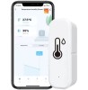 Senzor Temperatura si Umiditate WiFi Tuya Smart Life, Compatibil Alexa/Google Assistant, Control Vocal, Monitorizare de la Distanta