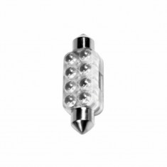 Bec tip LED 12V sofit cu 8 leduri 13x44mm SV8,5-8 1buc -Alb LAM58439