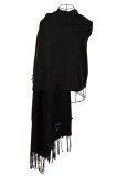 Fular dama uni 24, 180x70cm, negru, Marime universala