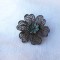 BROSA argint FLOARE in filigran cu EMAIL manopera EXCEPTIONALA delicata DE EFECT