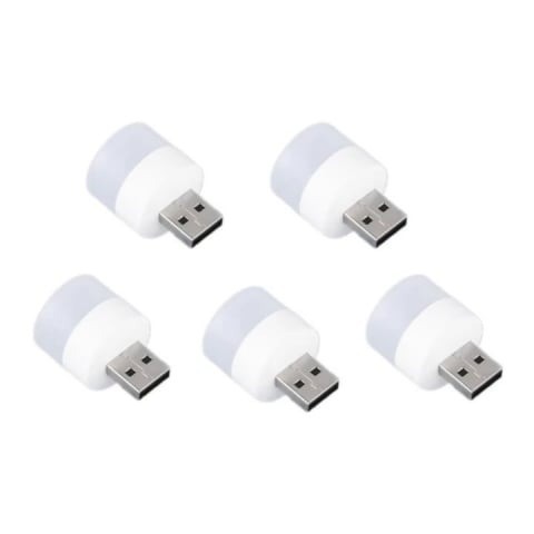 Set 5 mini lampi LED de veghe, USB, portabile, lumina calda