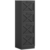 HOMCOM Corp de birou cu 4 sertare, Dosare suspendate pentru formatele Letter/A4, Stil rustic, 40x40x131cm, Negru | Aosom Romania