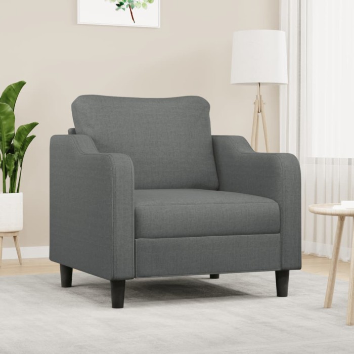 vidaXL Fotoliu canapea, gri &icirc;nchis, 60 cm, material textil 359344