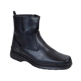 Ghete barbati, din piele naturala, model casual, inchidere cu fermoar, imblanite, calapod lat - 4013N
