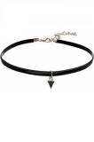 Choker Negru Elegant MyStyle Fashion Delux - Colier Textil cu Margele Sticla, Dama