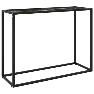 Masă consolă, negru, 100x35x75 cm, sticlă securizată foto