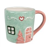 Cana Craciun ceramica 13x9x9 cm, 350 ml
