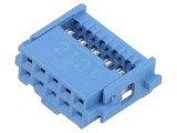 Conector IDC Mamă 10 PIN Aurit TE Connectivity - Pas 2,54mm
