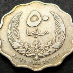 Moneda exotica 50 MILLIEMES - LIBIA, anul 1965 * cod 1020