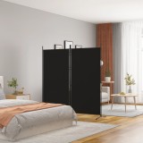 VidaXL Paravan de cameră cu 2 panouri, negru, 175x180 cm, textil