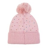 Caciulă Roz cu Pompon și Strase &ndash; Accesoriu de Iarnă pentru Copii, CMCLASS