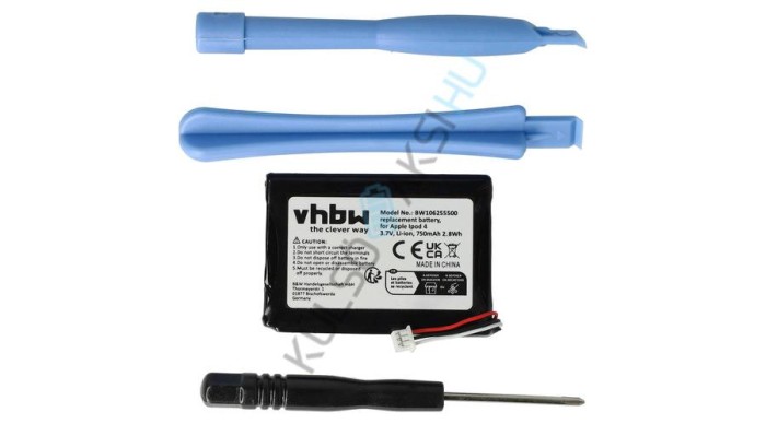 &Icirc;nlocuire baterie VHBW MP3-Player pentru Apple 616-0206, 616-0215, 616-0198, 616-0183 - 750 mAh 3,7 V Li-Ion