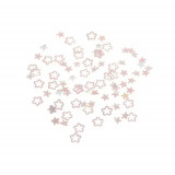 Confetti decorative - floare albă sidefată, contururi, INGINAILS