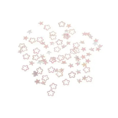 Confetti decorative - floare albă sidefată, contururi foto