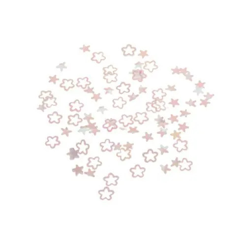 Confetti decorative - floare albă sidefată, contururi