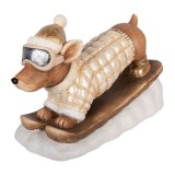 Figurina Catelus Craciun ceramica multicolora 50x23x29 cm