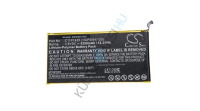 &amp;Icirc;nlocuire baterie tabletă VHBW pentru Asus 0B200-01510100, C11P1425 (1ICP3/64/120) - 3250 mAh 3,8 V Li-polimer foto