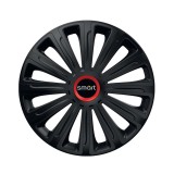 Cumpara ieftin Set 4 Capace Roti pentru Smart, model Trend Black Cu Inel Rosu, R15