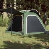 VidaXL Cort de camping 4 persoane, verde, 240x221x160 cm, tafta 185T