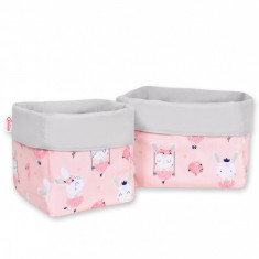 Set 2 cosuri depozitare panza Ballerinas Pink Powder Pink