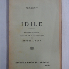 IDILE - THEOCRIT - traducere si introducere Teodor A. NAUM - Bucuresti, 1927