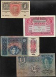 Set Austria Austro Ungaria 1 + 2 + 10 + 20 kronen korona