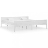 Cumpara ieftin Cadru de pat, alb, 200x200 cm, lemn masiv de pin