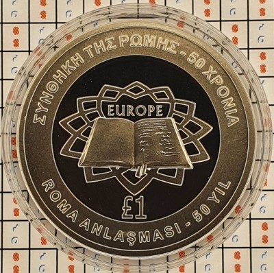 1346 Cipru 1 pound 2007 Treaty of Rome (tiraj 10.000) km 86 UNC foto