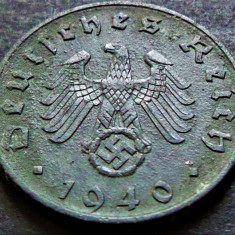 Moneda istorica 5 REICHSPFENNIG - GERMANIA NAZISTA, anul 1940 B * cod 3581